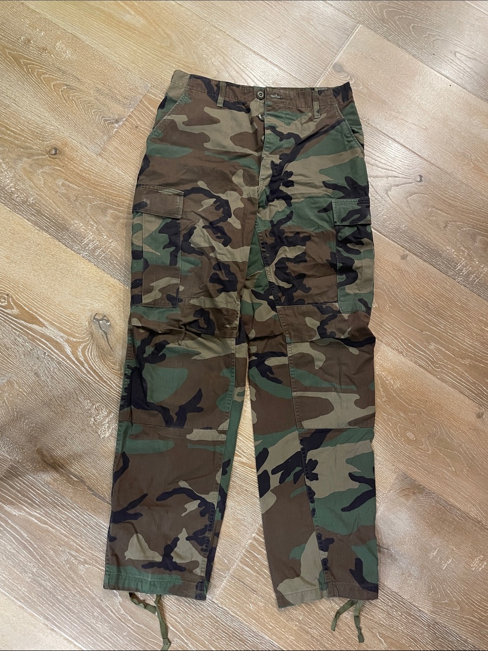 Womens Camo Cargo Pants - Olive Green